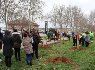 Familias de Azuqueca de Henares plantan un centenar de árboles en la localidad