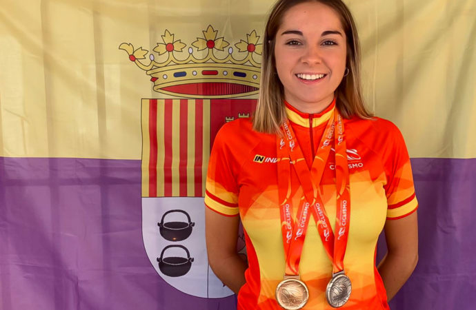 La ciclista Ania Horcajada, de Torrejón de Ardoz, campeona de España de velocidad en pista