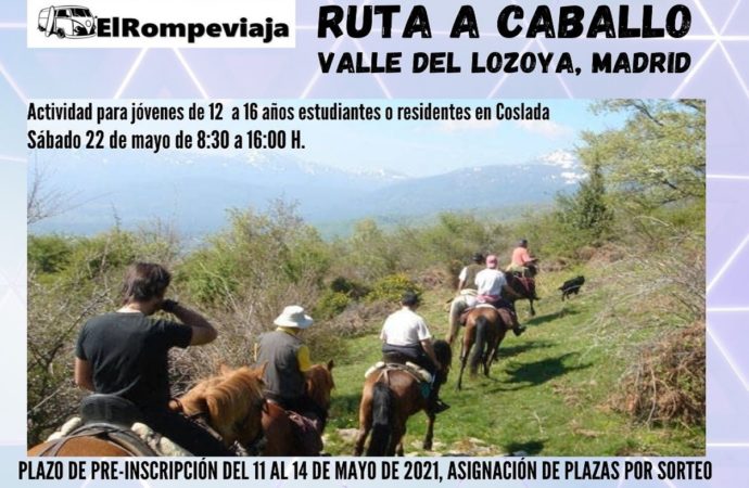 Coslada organiza una ruta a caballo en la Sierra de Madrid dirigida a jóvenes de entre 12 y 18 años