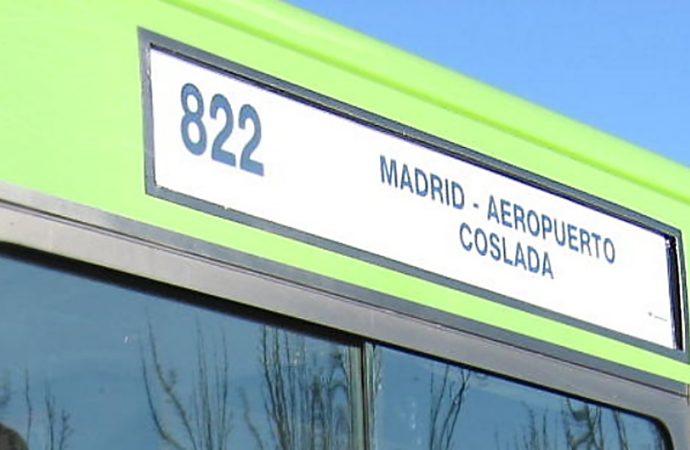 La Línea 822 al aeropuerto (que une Coslada y San Fernando con Barajas), amplía sus servicios a los fines de semana