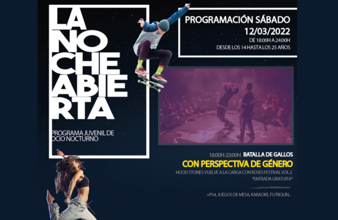 “La noche abierta” de Torrejón llega este sábado 12 con la “Batalla de Gallos con perspectiva de género”