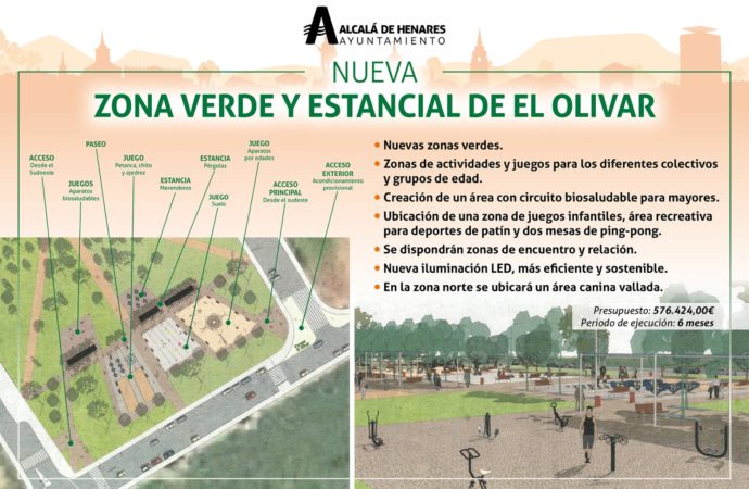 El barrio del Olivar en Alcalá tendrá una nueva zona verde estancial y un espacio deportivo y recreativo
