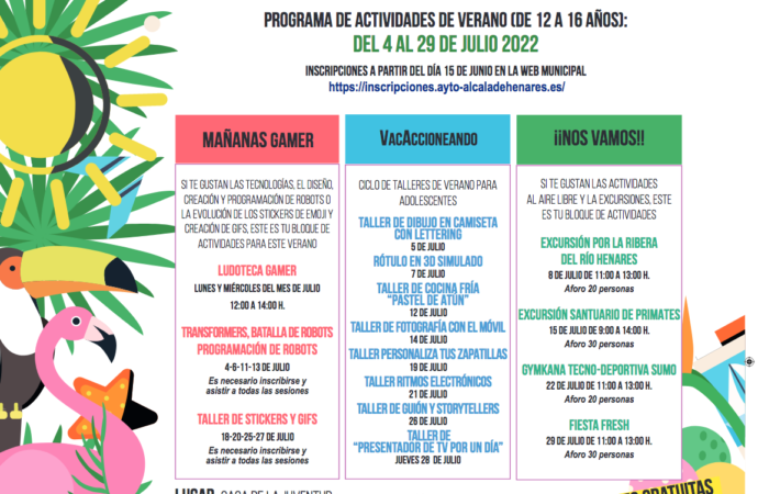 Ocio juvenil / El 15 de junio abren las inscripciones para la IV edición de VacAcciones en Alcalá