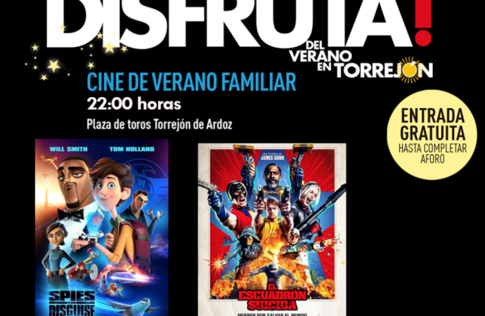 Cine de verano gratuito en Torrejón para este fin de semana 19 y 20 de agosto