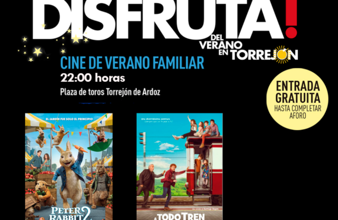 Cine de verano gratuito en Torrejón: programación días 12 y 13 de agosto