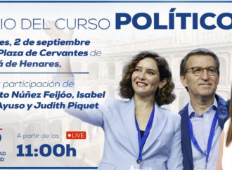 Feijóo y Ayuso, este viernes 2 de septiembre, en la Plaza de Cervantes de Alcalá de Henares