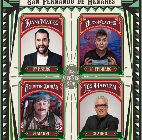 Dani Mateo, Álex Clavero, Agustín Durán y Leo Harlem estarán en el II Festival de la Comedia de San Fernando de Henares