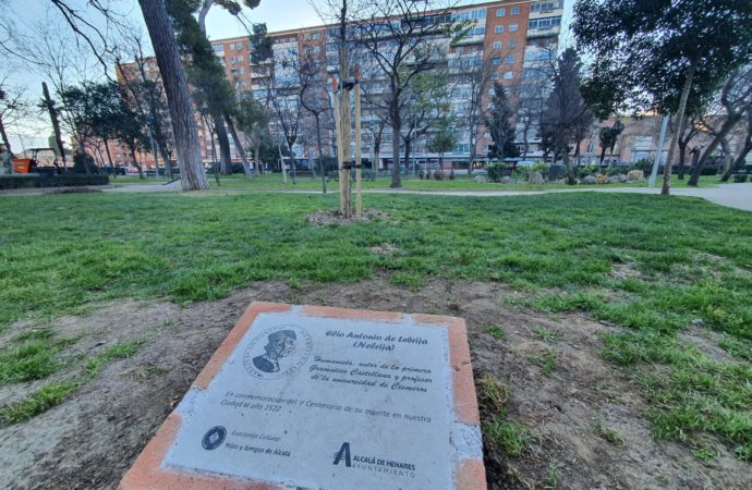 Nebrija: un roble y una placa en el Parque O’Donnell para conmemorar el V centenario de su muerte en Alcalá