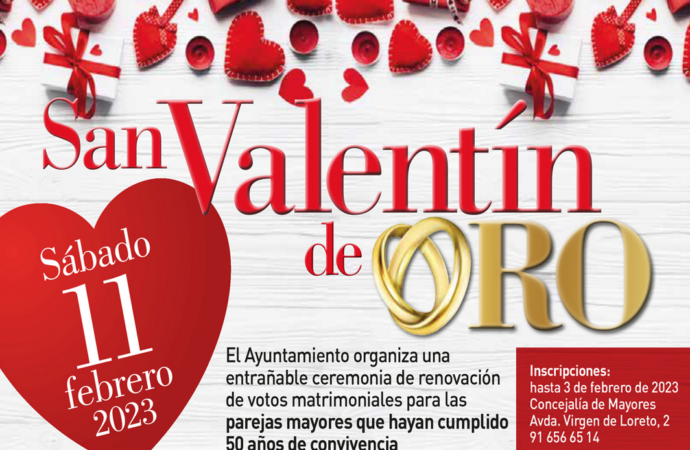 “San Valentín de Oro” en Torrejón para parejas que hayan cumplido 50 años de convivencia
