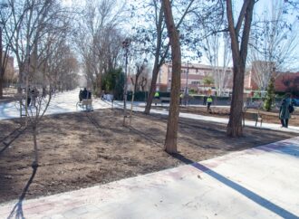 Instalan el primer "Jardín de lluvia" de Alcalá de Henares, bajo el Parque "Enrique Tierno Galván"