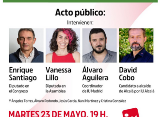 Elecciones Alcalá (IU) / Enrique Santiago participa este martes 23 junto a David Cobo en un acto en la Casita del Parque O ́Donnell