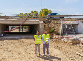Avanzan las obras del nuevo paso subterráneo en el barrio Fresnos de Torrejón, por debajo la M206-Avenida de la Luna, junto al Recinto Ferial