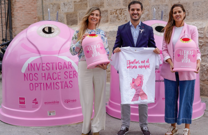 Campaña solidaria “Recicla vidrio para ellas” en Torrejón en apoyo a la investigación contra el cáncer de mama y a favor del reciclaje de vidrio