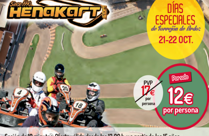 Días Especiales de Torrejón de Ardoz en el circuito de karts Henakart, con precios reducidos para los torrejoneros