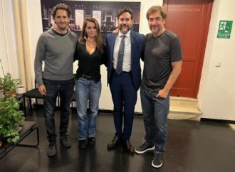 Penélope Cruz, Javier Bardem y Juan Diego Botto, en Alcalá de Henares