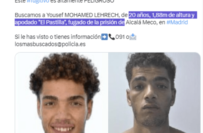 Fuga Alcalá Meco / La Policía difunde fotos del peligroso preso fugado