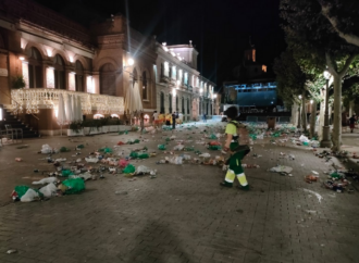 La final de España en la Plaza de Cervantes de Alcalá dejó 1.000 kilos de basura recogidos en 4 horas