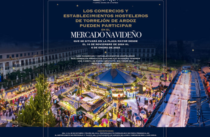 Los comercios y establecimientos hosteleros de Torrejón podrán participar en el Mercado Navideño que se situará en la Plaza Mayor