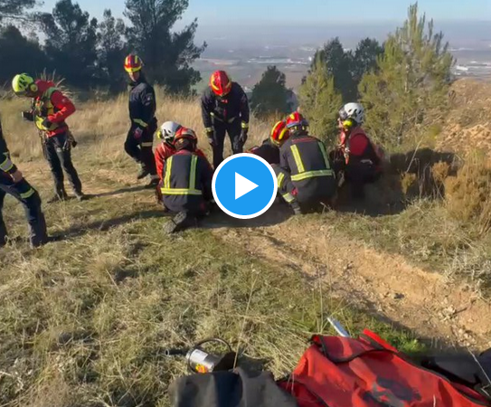 Rescatan con éxito a un ciclista herido en los Cerros de Alcalá