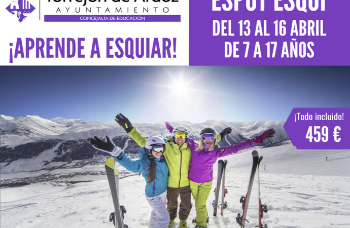 Viaje para aprender a esquiar en los Pirineos (desde Torrejón) dirigido a escolares de 7 a 17 años