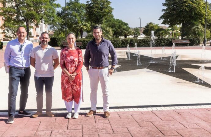 Visita de la alcaldesa de Guadalajara a las mejoras e inversiones en las fuentes ornamentales de Las Lomas