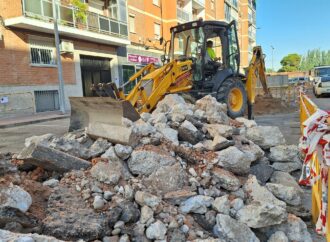 En marcha las obras de pavimentación en el entorno de Lope de Vega en Alcalá de Henares