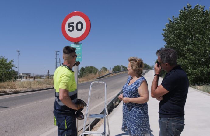 Apertura provisional al uso por viandantes de la nueva pasarela de Alovera