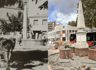La Fuente de los Cuatro Caños de Alcalá recupera su lugar histórico y vuelve a presidir su plaza