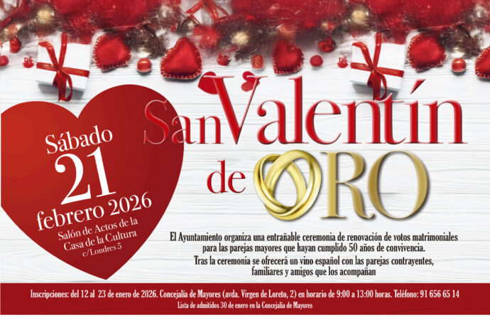 Mayores / San Valentín de Oro se celebrará  en Torrejón el 21 de febrero