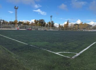 Uno de los campos de fútbol anexos al Pedro Escartín en Guadalajara no podrá usarse esta temporada