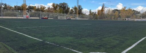 Uno de los campos de fútbol anexos al Pedro Escartín en Guadalajara no podrá usarse esta temporada