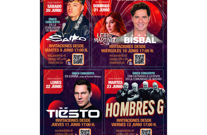 Conciertos de Torrejón / Tiësto, David Bisbal, Hombres G, Leire Martínez y Saiko: fechas para conseguir invitaciones gratuitas para los vecinos