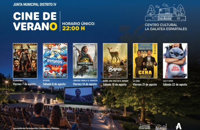 Cine de Verano gratuito en Espartales los viernes y sábados de agosto