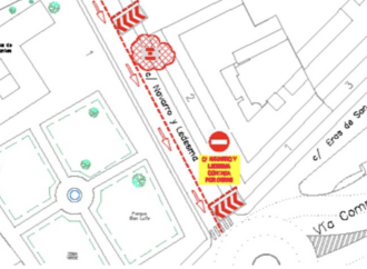 Obras en Alcalá / Cortes en la Calle Navarro y Ledesma el 4 y 5 de agosto