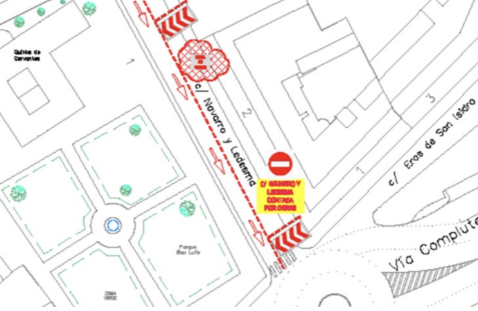 Obras en Alcalá / Próximo corte en la calle Navarro y Ledesma